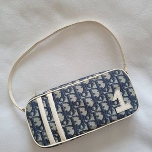 Vintage Dior No.1 Canvas Pouch in Navy Trotter